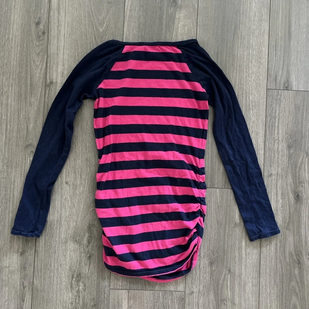 Polo Ralph Lauren Long Sleeve Shirt Girls M (8-10) Blue/Pink Embroidered Logo